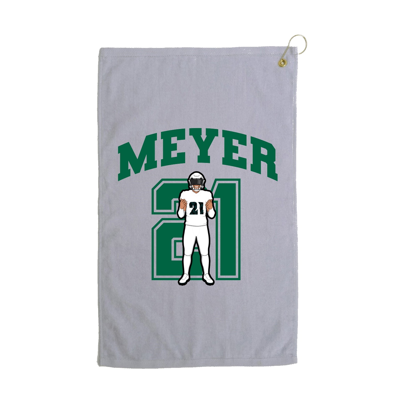 Golf Towel — Number in Grey