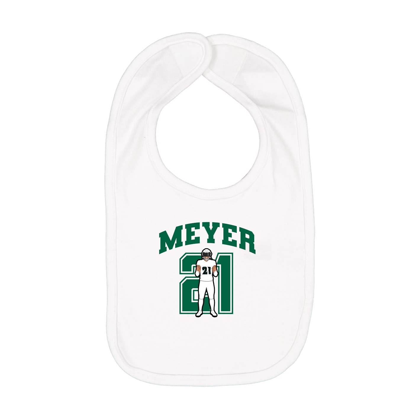 Infant Bib — Number in White