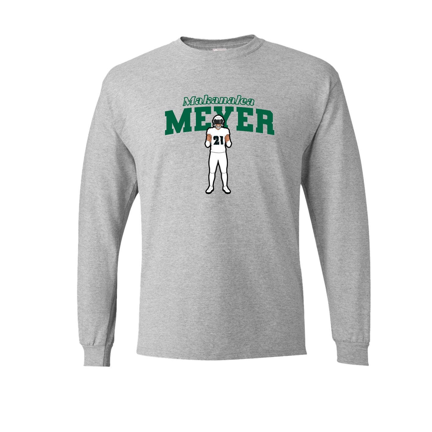 Long Sleeve Tee — Name Arch in Grey