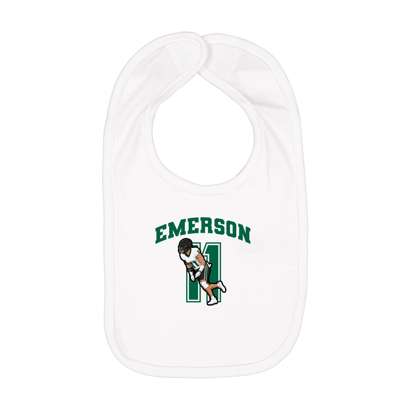 Infant Bib — Number in White