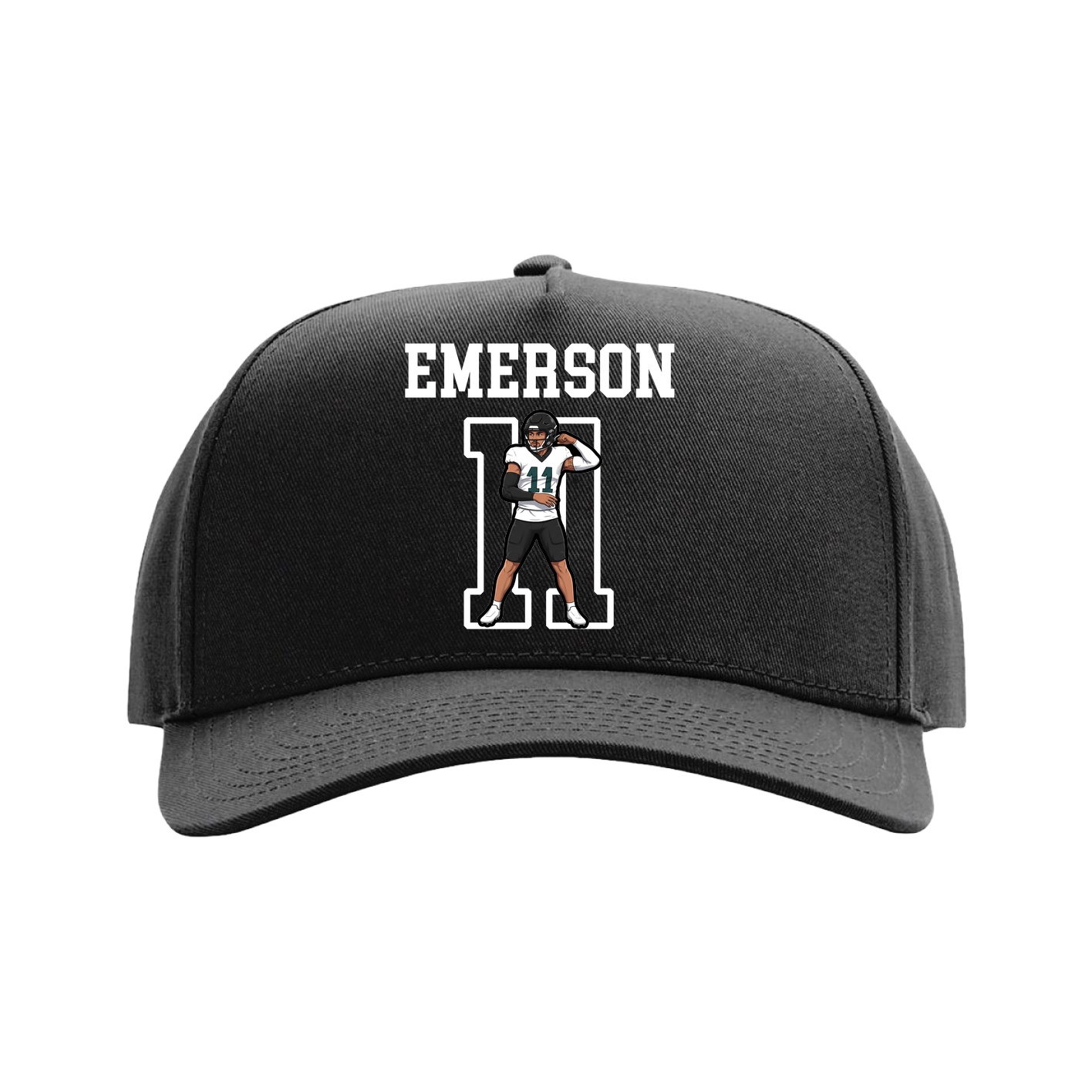 Full Fabric Five-Panel Champ Cap — Shirsey in Black