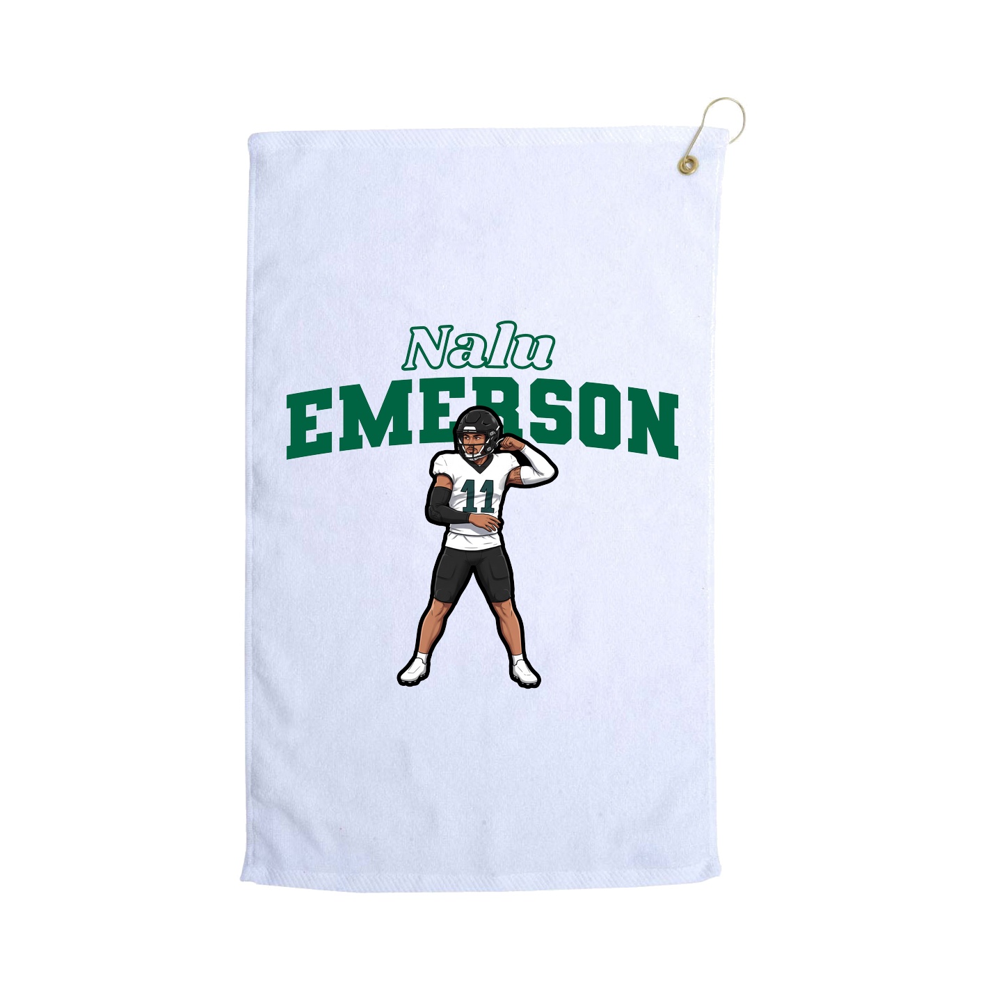 Golf Towel — Name Arch in White