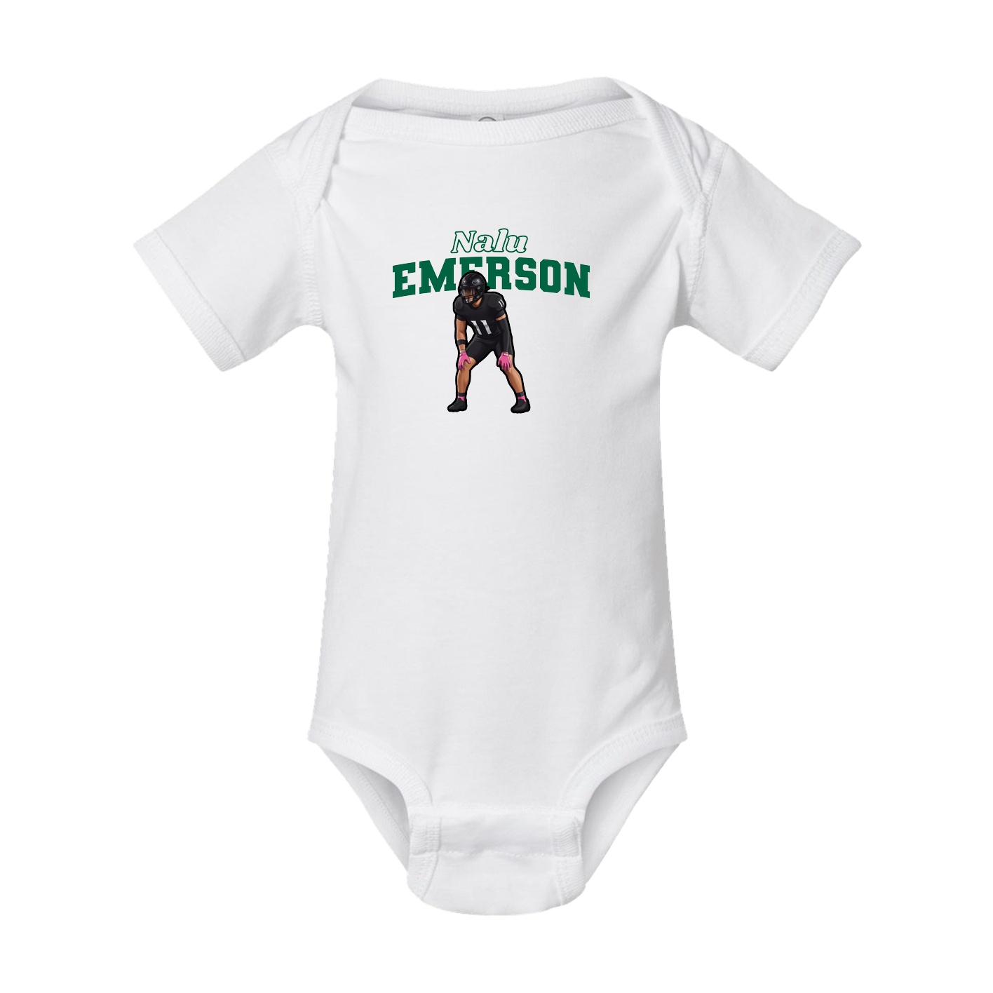 Baby Onesie — Name Arch in White