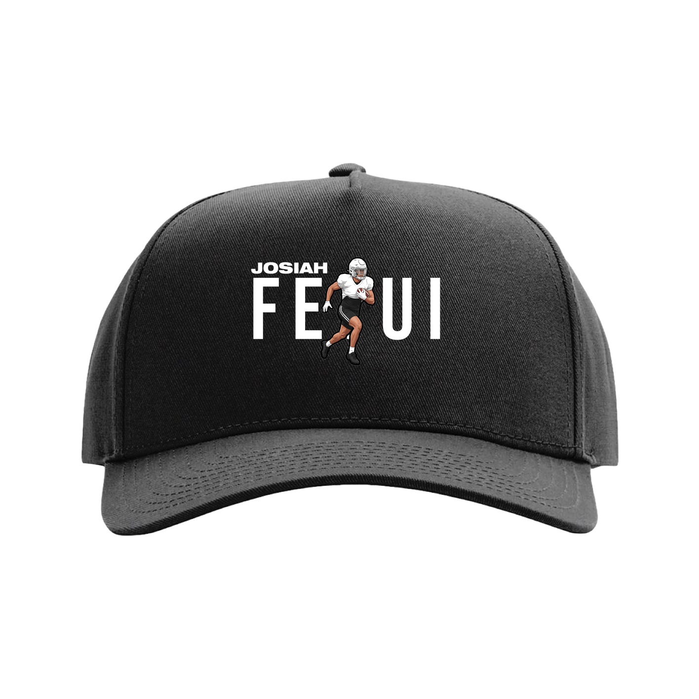 Full Fabric Five-Panel Champ Cap — Player Name in Black