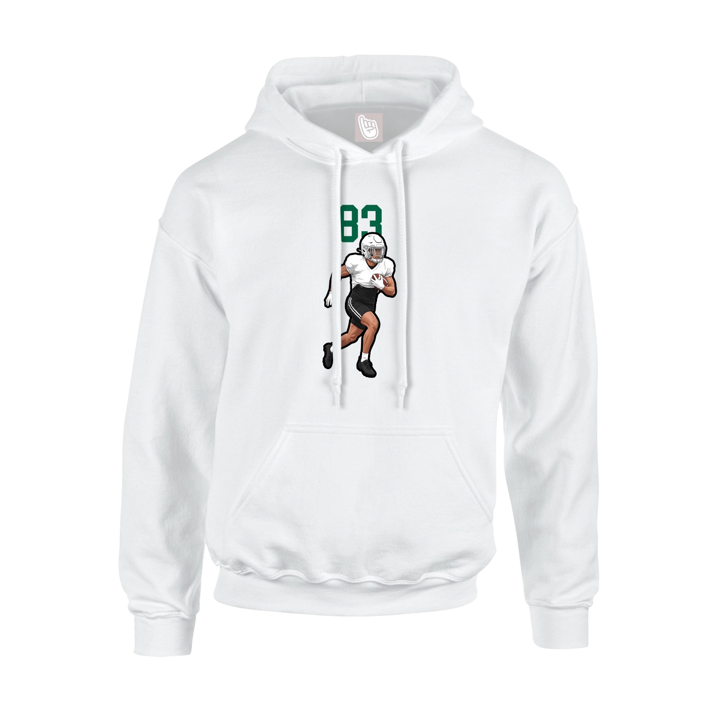 Youth Hoodie — Number Top in White