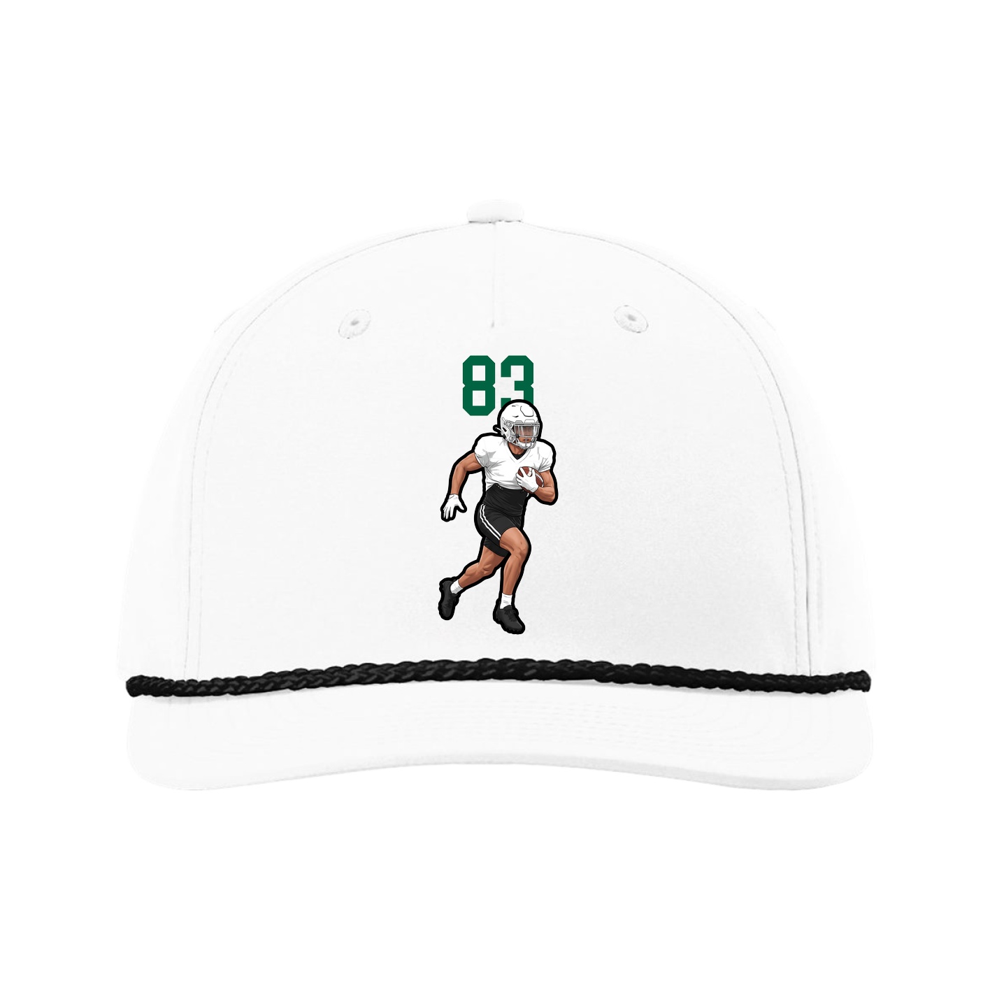 Five-Panel Classic Rope Cap — Number Top in White