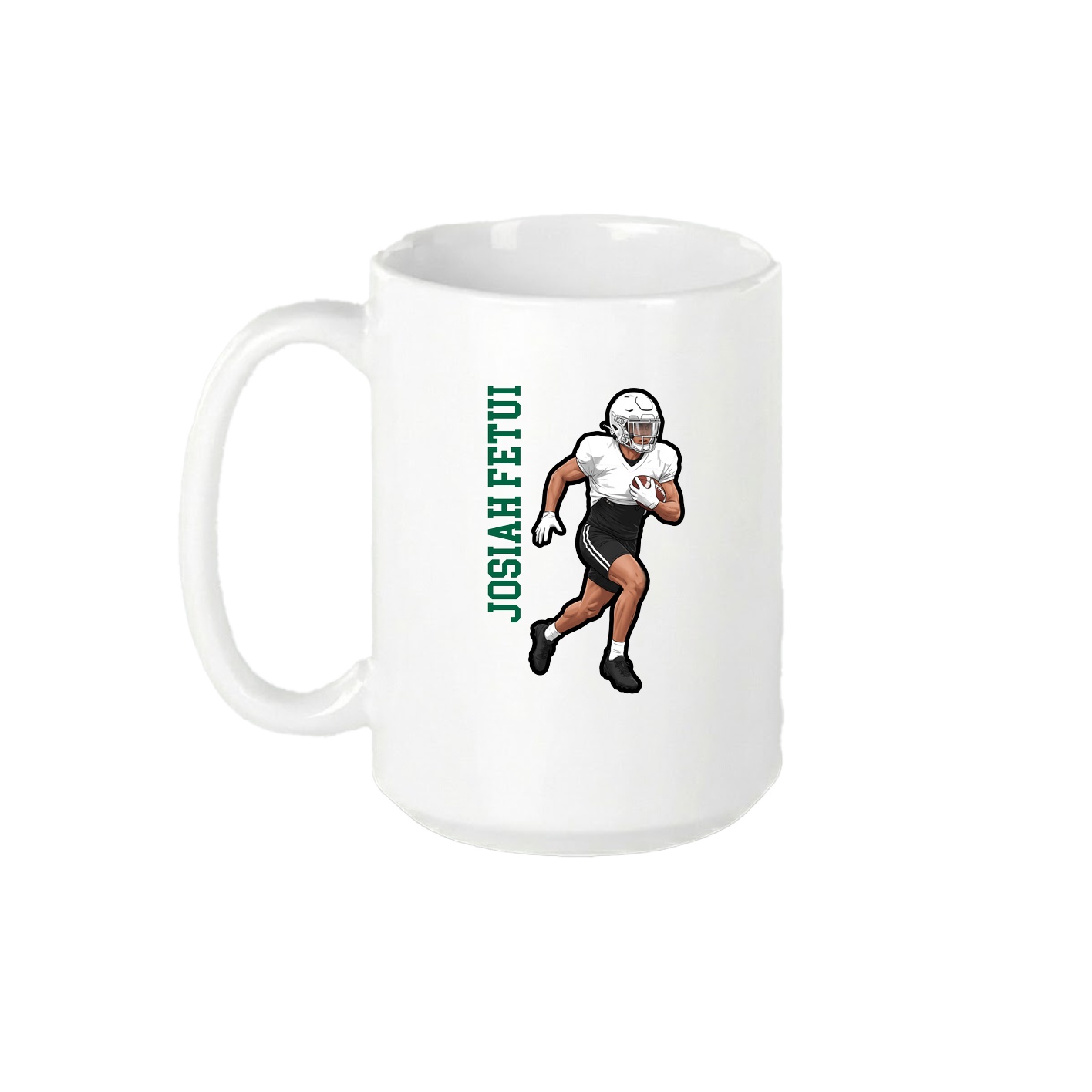 15oz Coffee Mug — Name Vertical in White