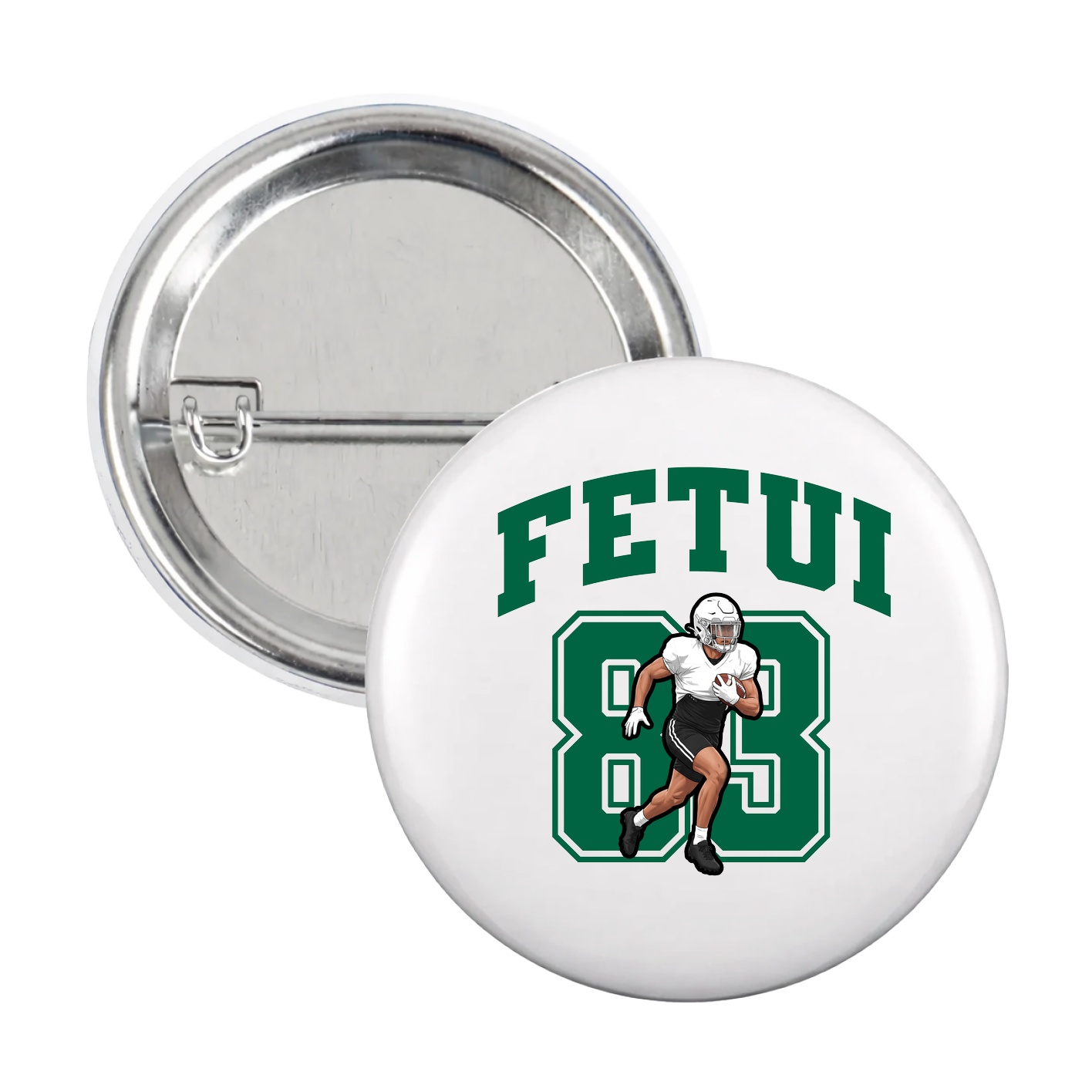 Game Day Button — Number in White