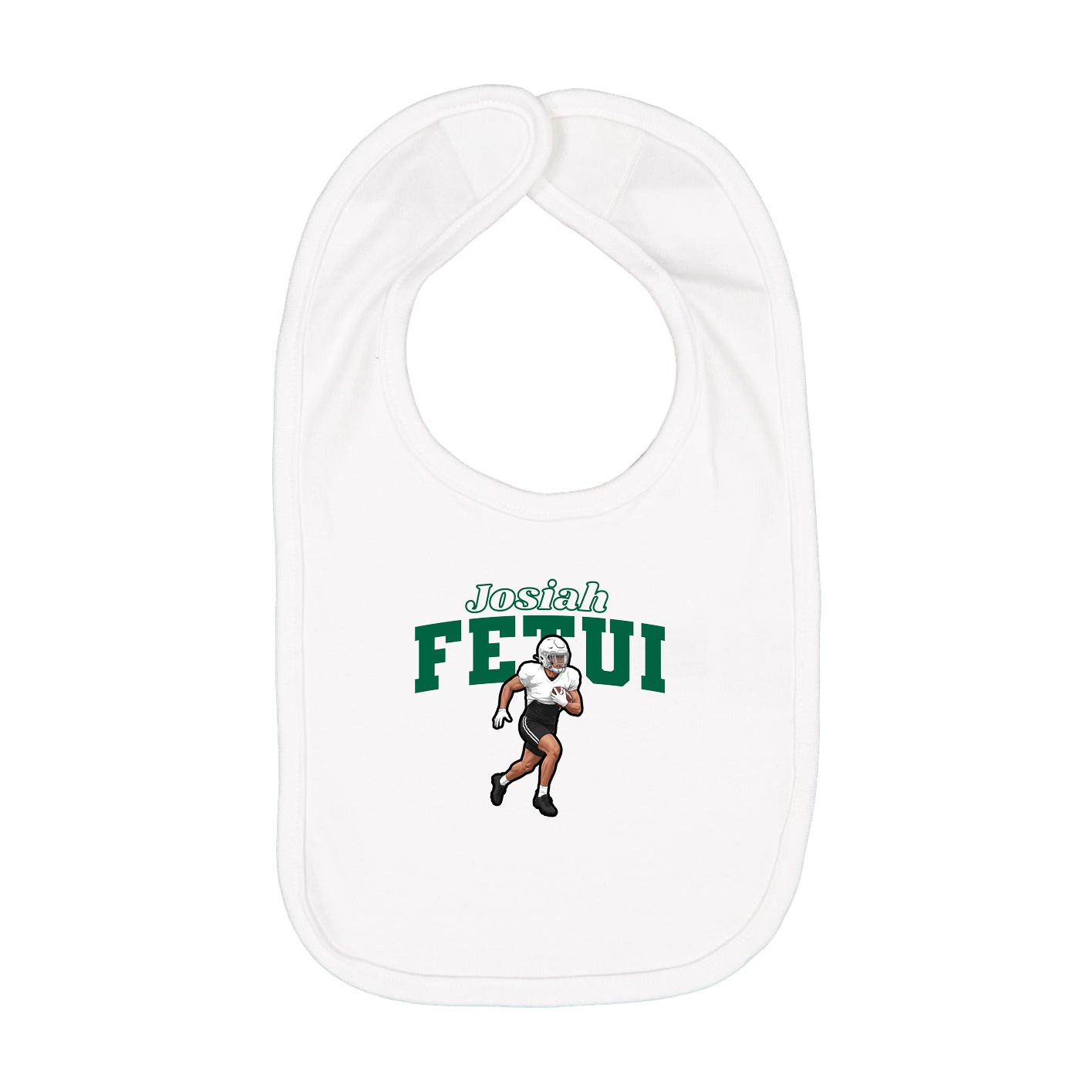 Infant Bib — Name Arch in White