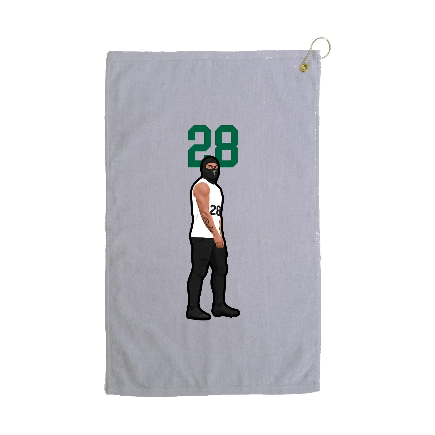 Golf Towel — Number Top in Grey