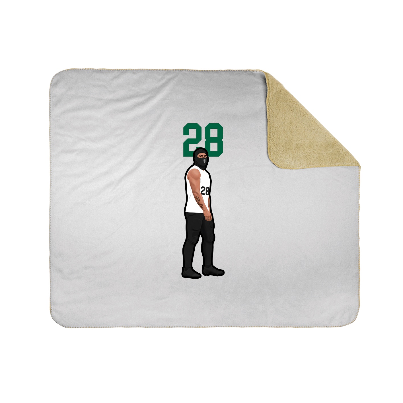 Throw Blanket — Number Top in White