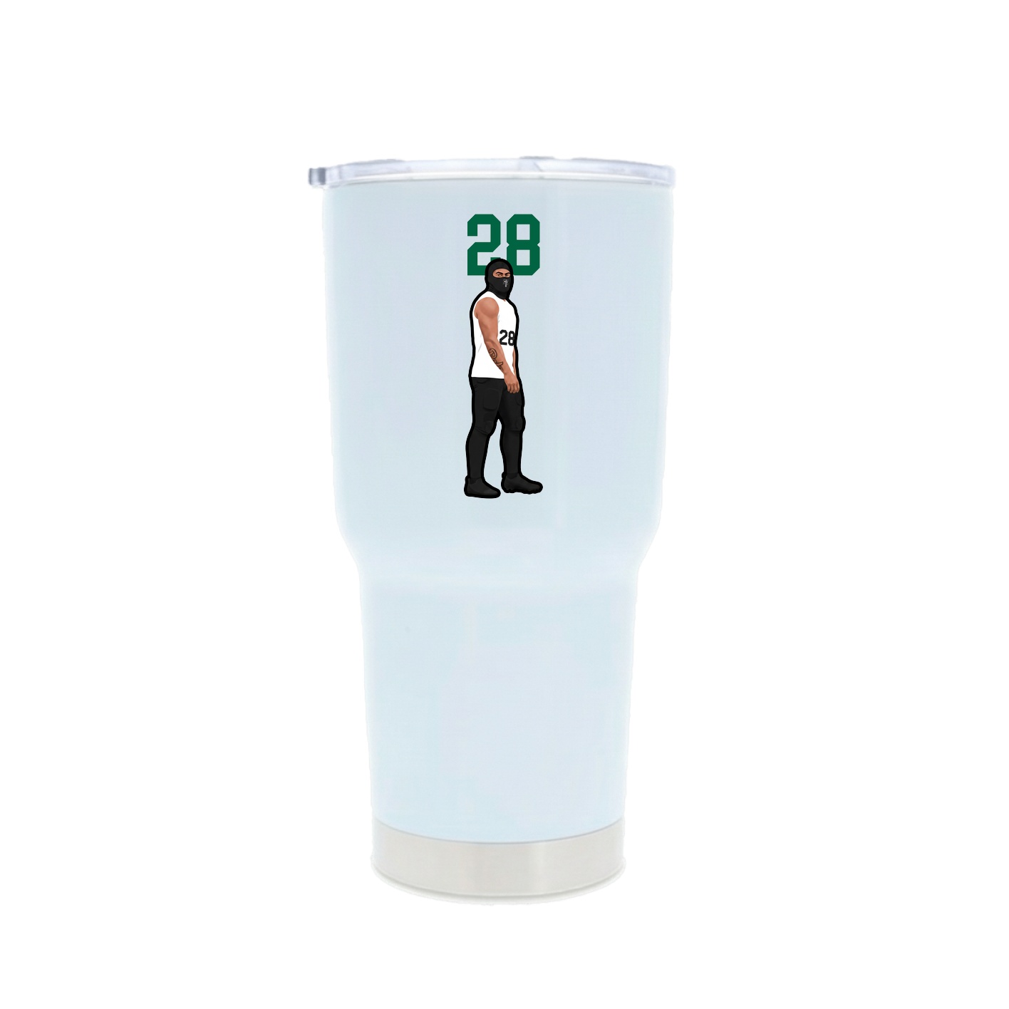 30oz Stainless Steel Tumbler — Number Top in White