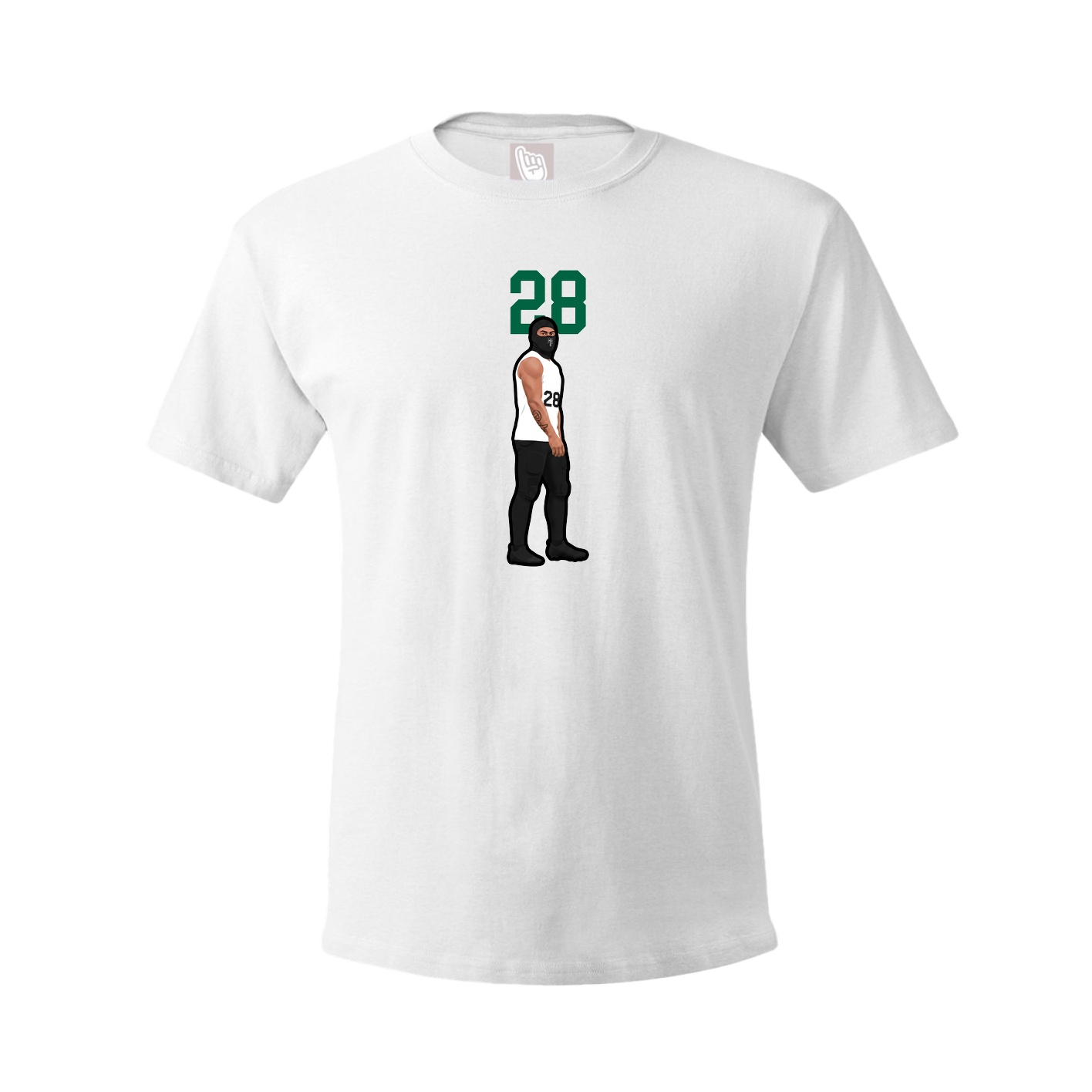 Youth Tee — Number Top in White