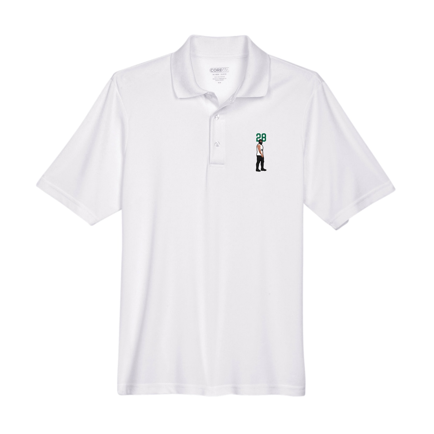 Performance Polo — Number Top in White