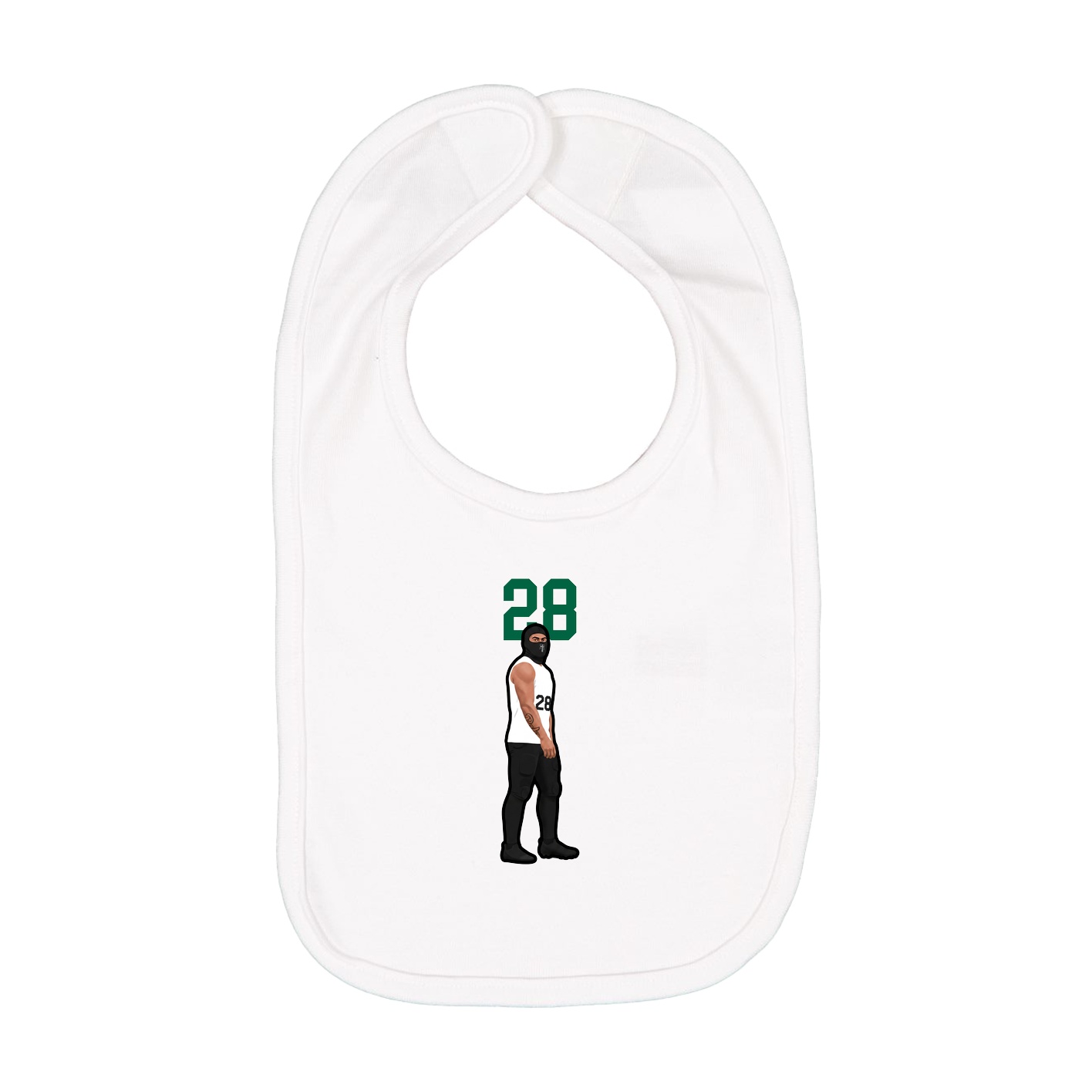 Infant Bib — Number Top in White