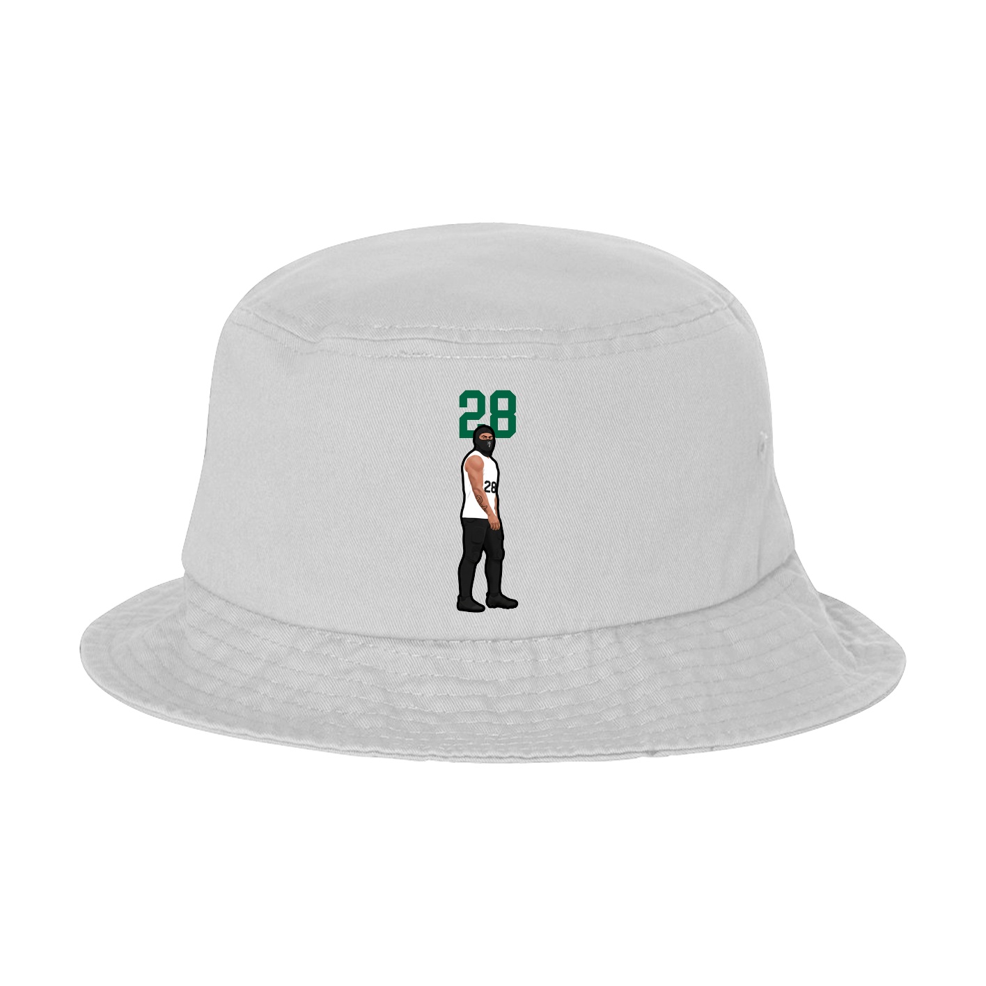 Bucket Cap — Number Top in White