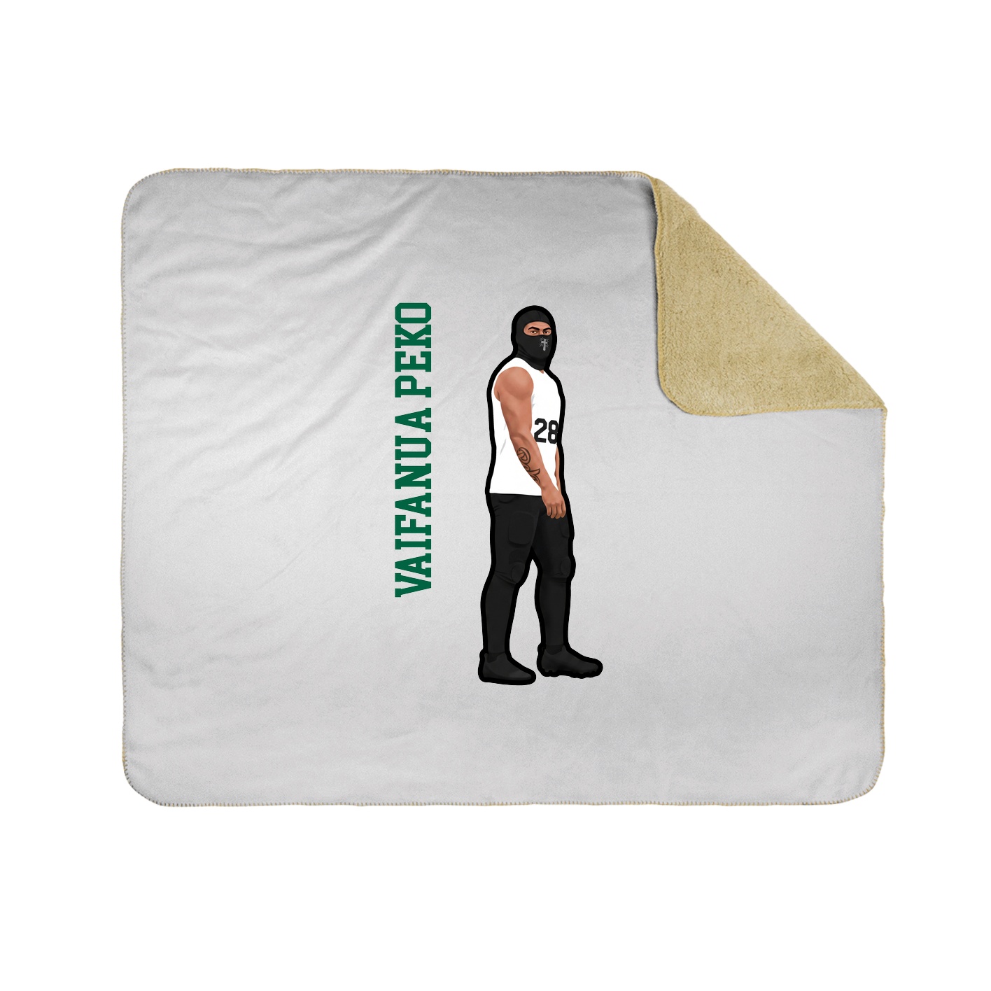 Throw Blanket — Name Vertical in White