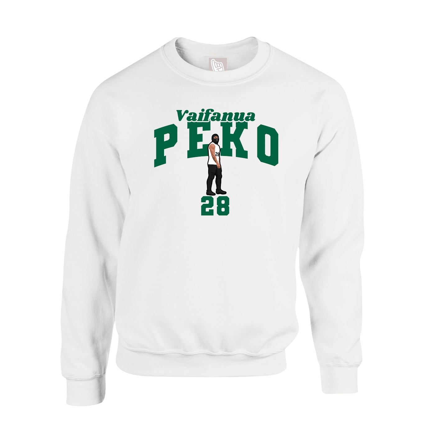 Fleece Crew — Signature Arch in White