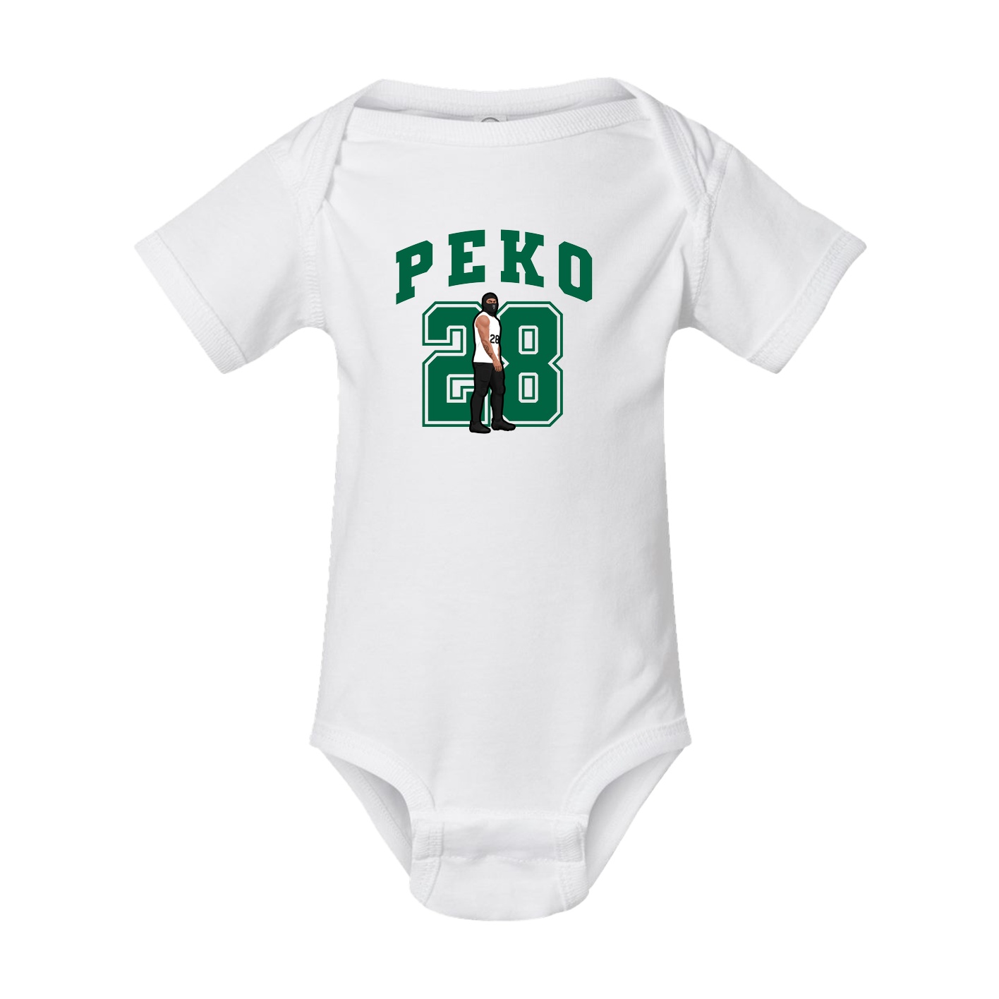 Baby Onesie — Number in White