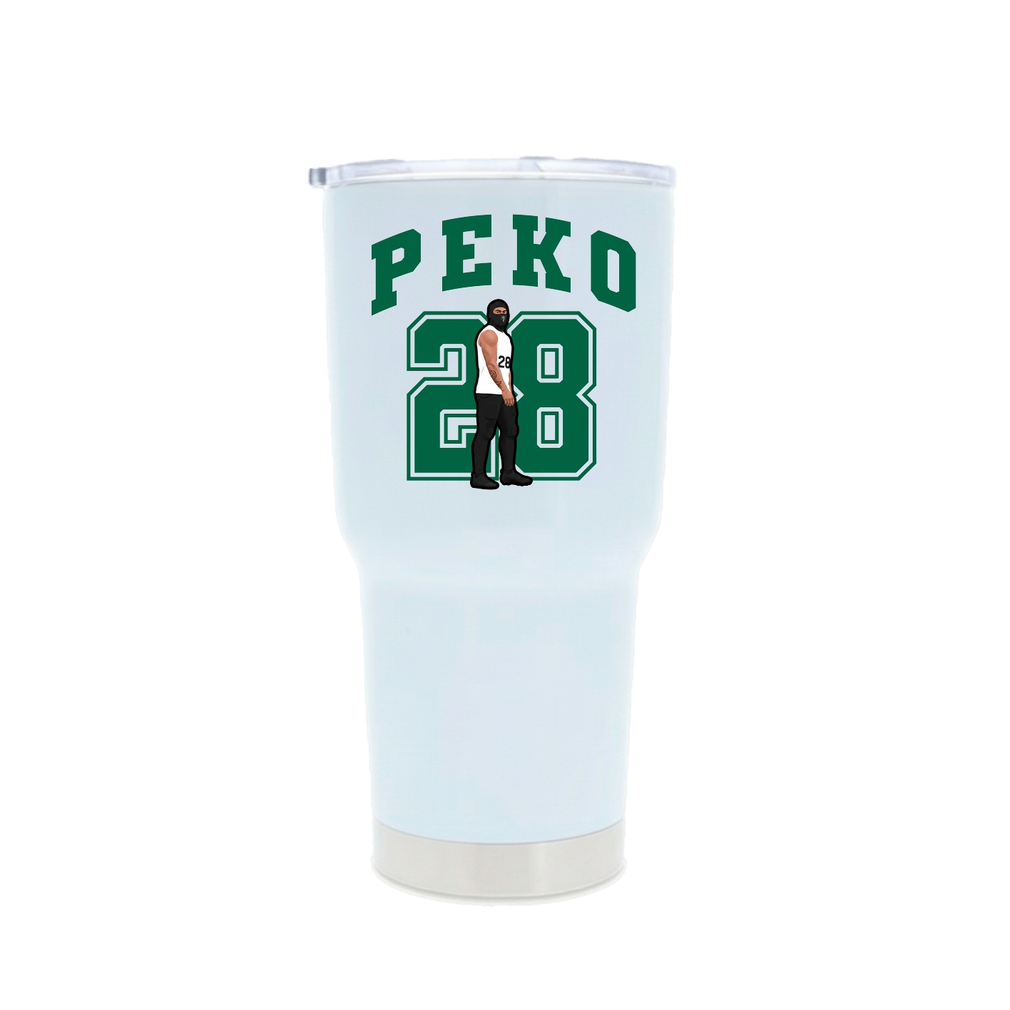 30oz Stainless Steel Tumbler — Number in White