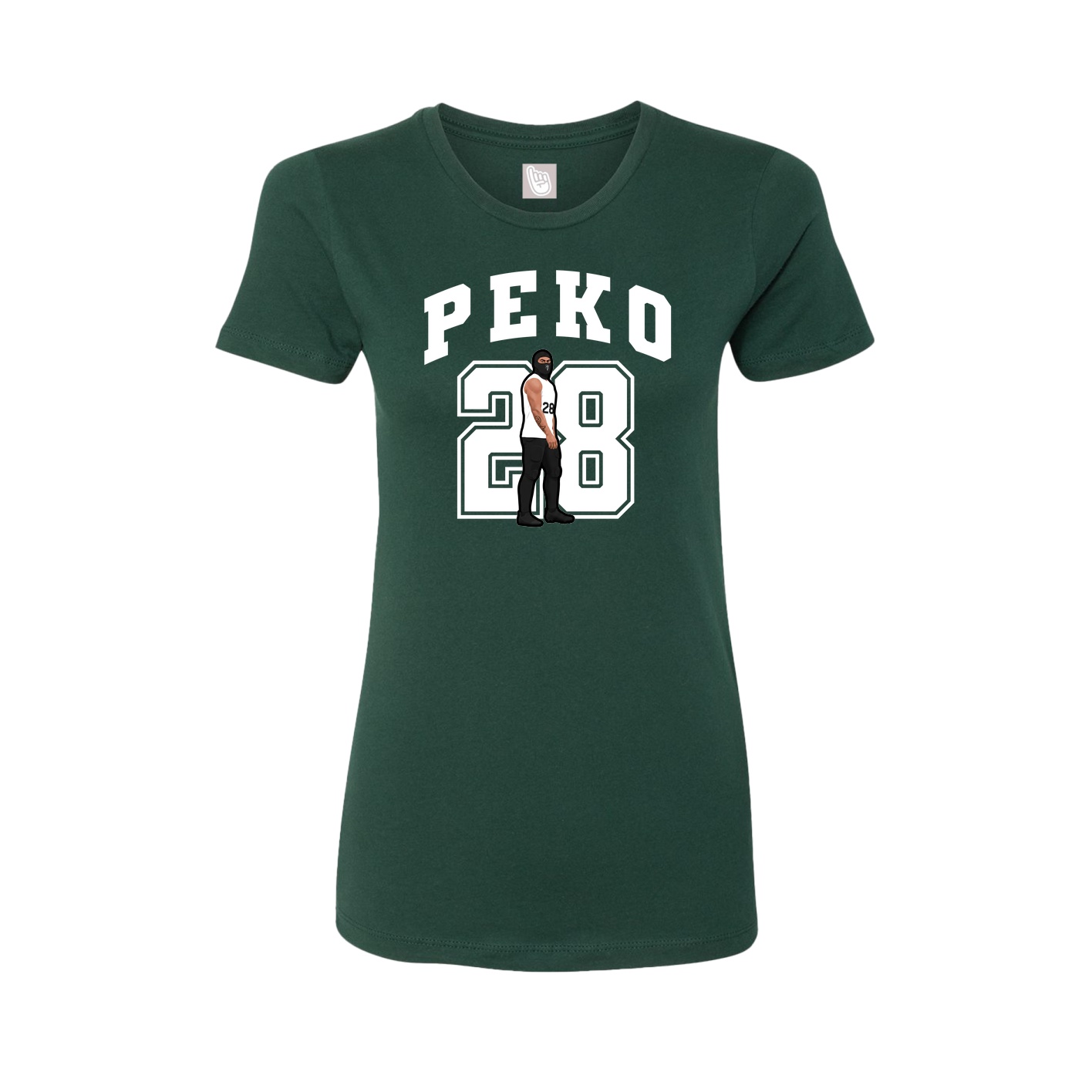 Fitted Women's Tee — Number in Green