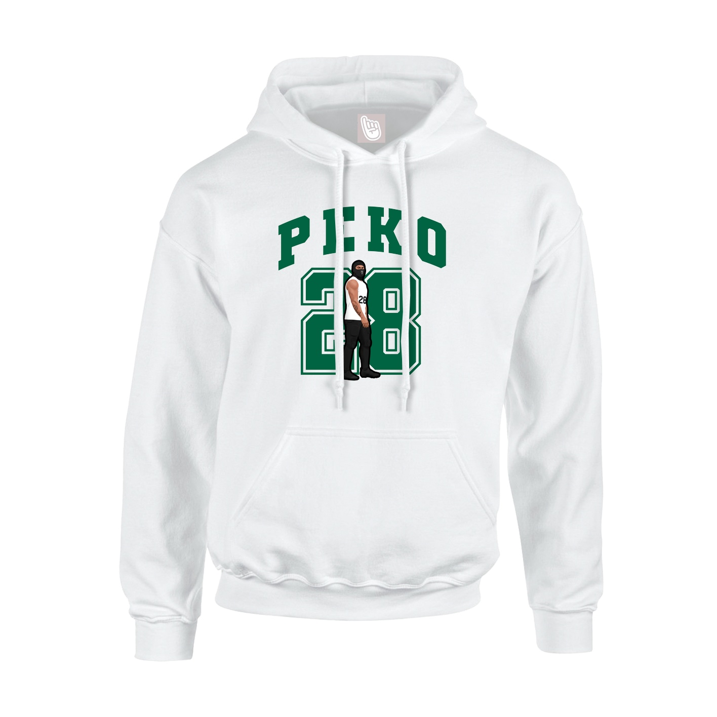 Hoodie — Number in White