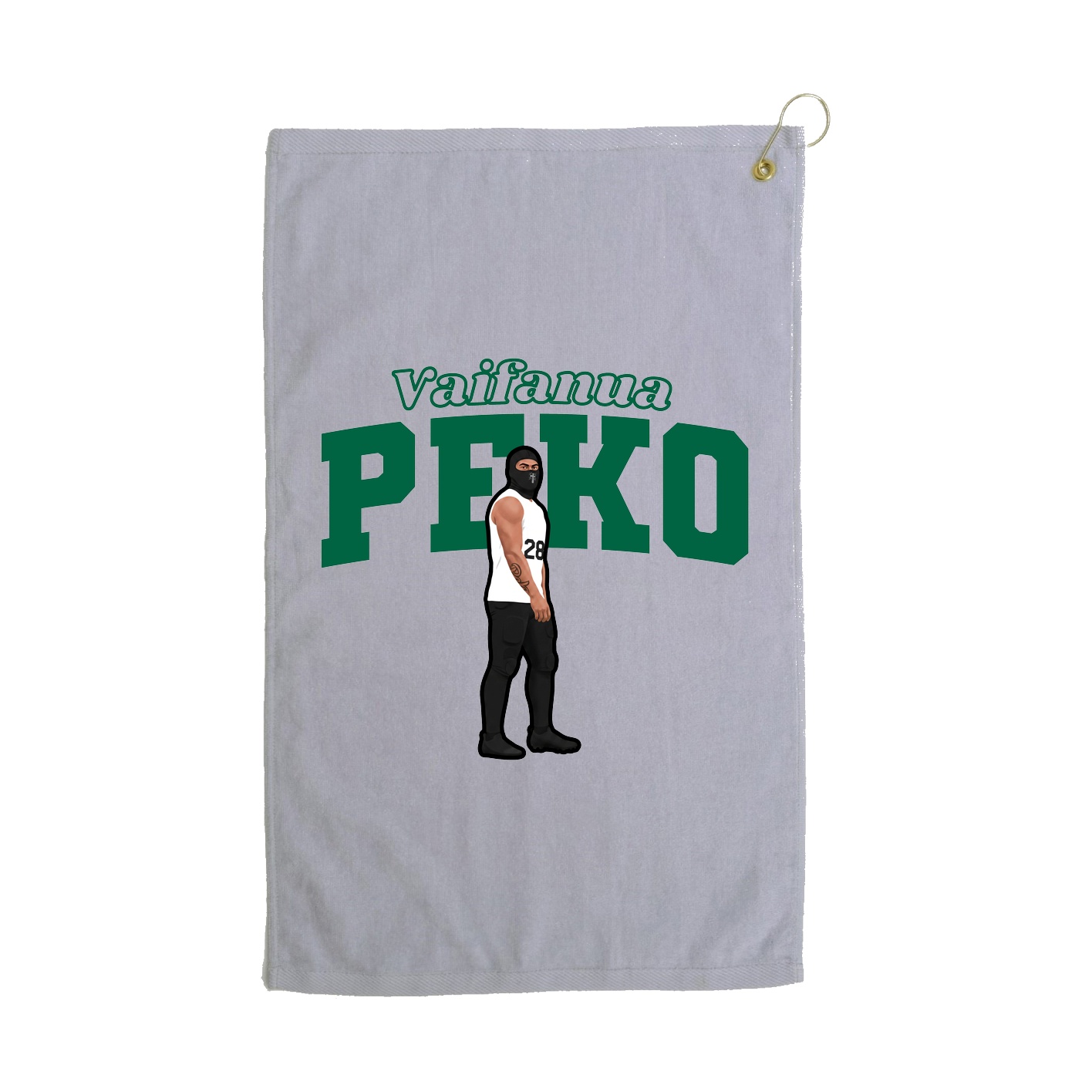 Golf Towel — Name Arch in Grey