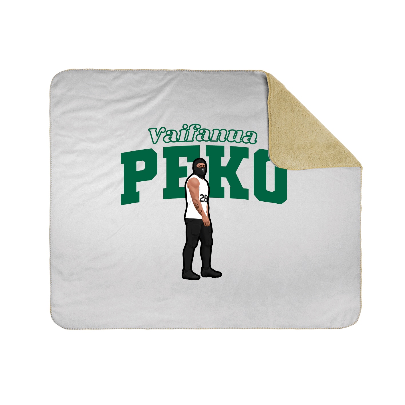 Throw Blanket — Name Arch in White