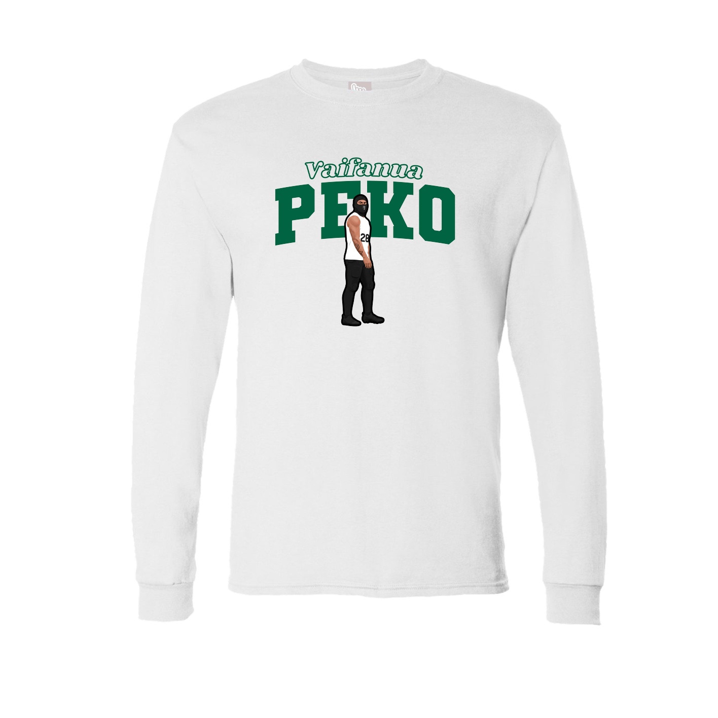Long Sleeve Tee — Name Arch in White