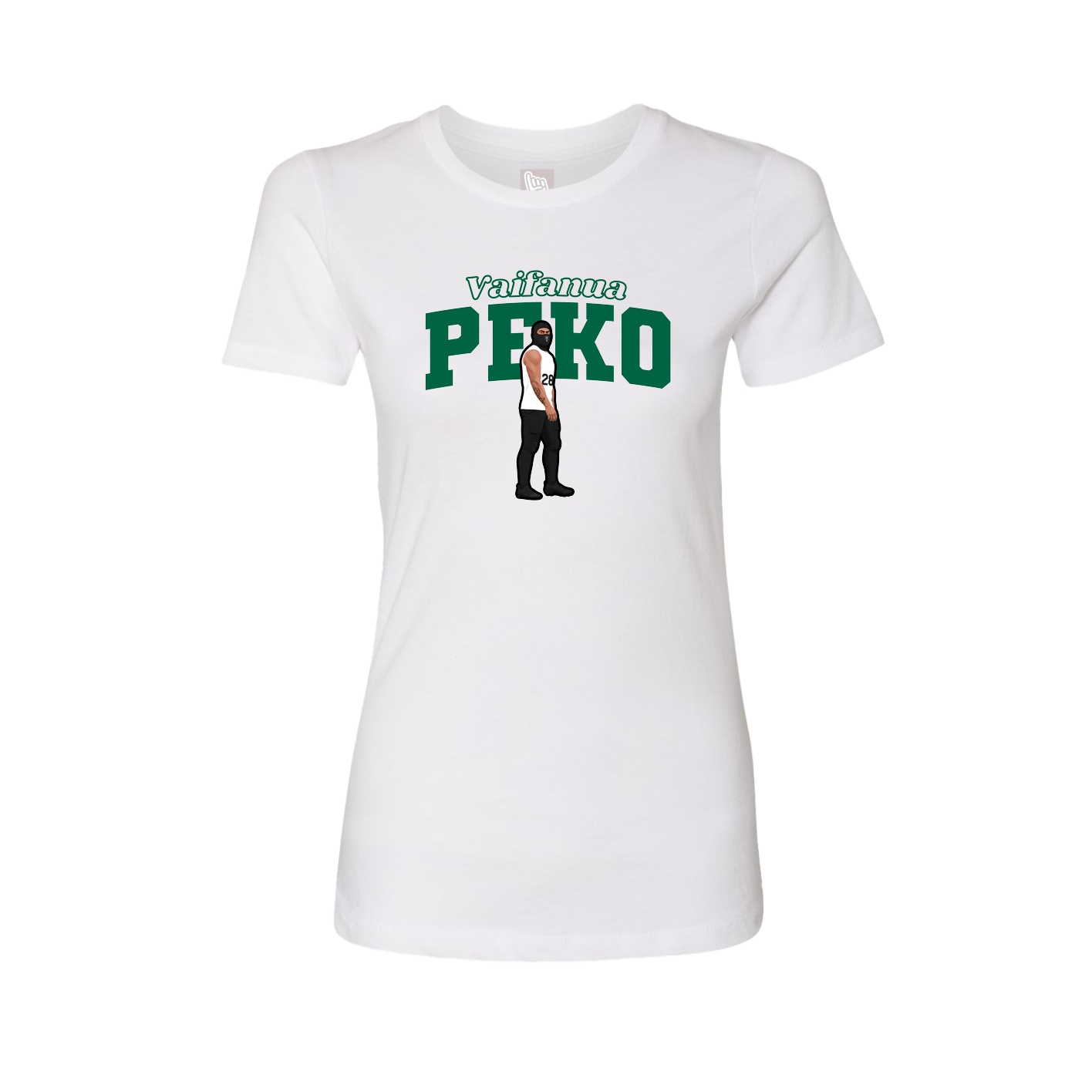 Fitted Women's Tee — Name Arch in White