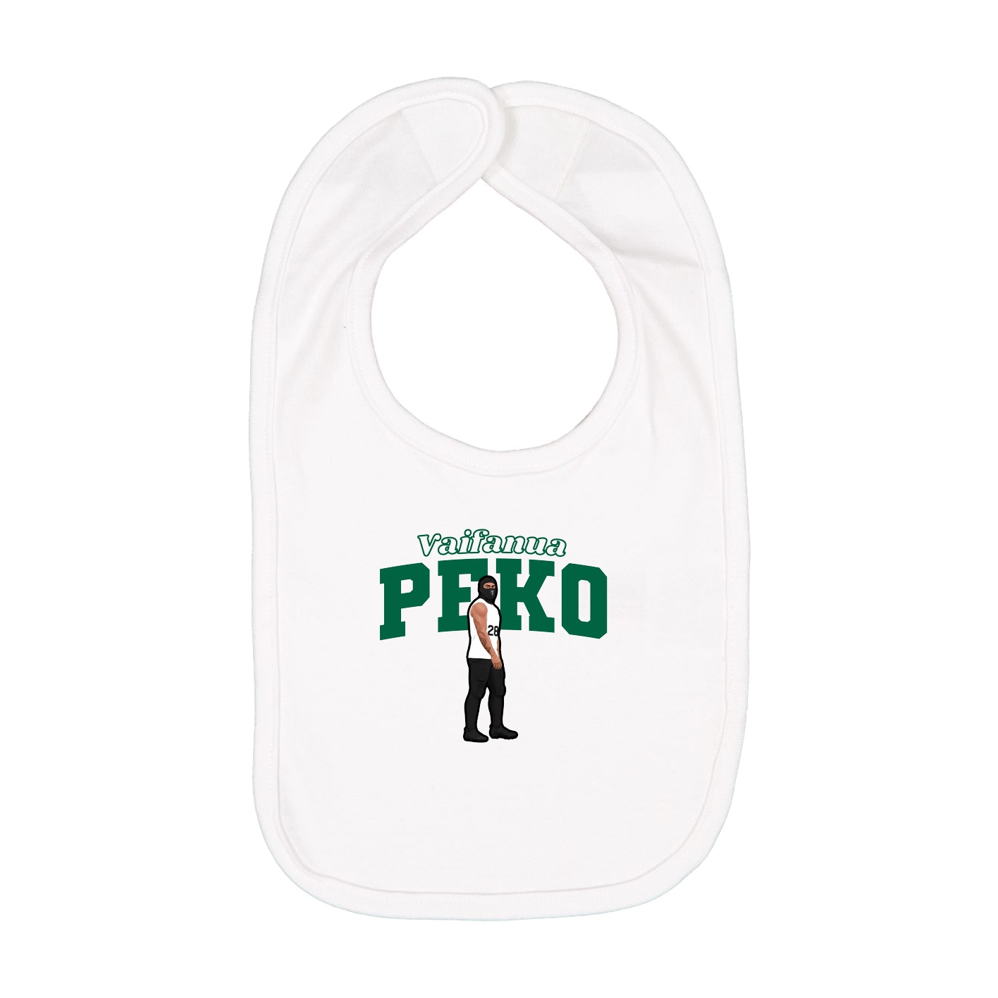 Infant Bib — Name Arch in White