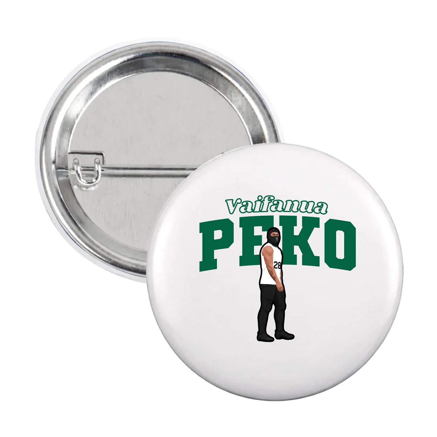 Game Day Button — Name Arch in White