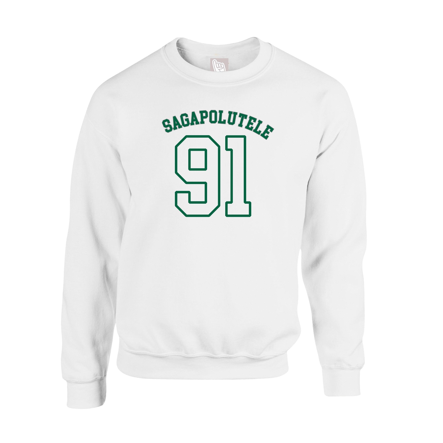 Fleece Crew — Shirsey Arch in White