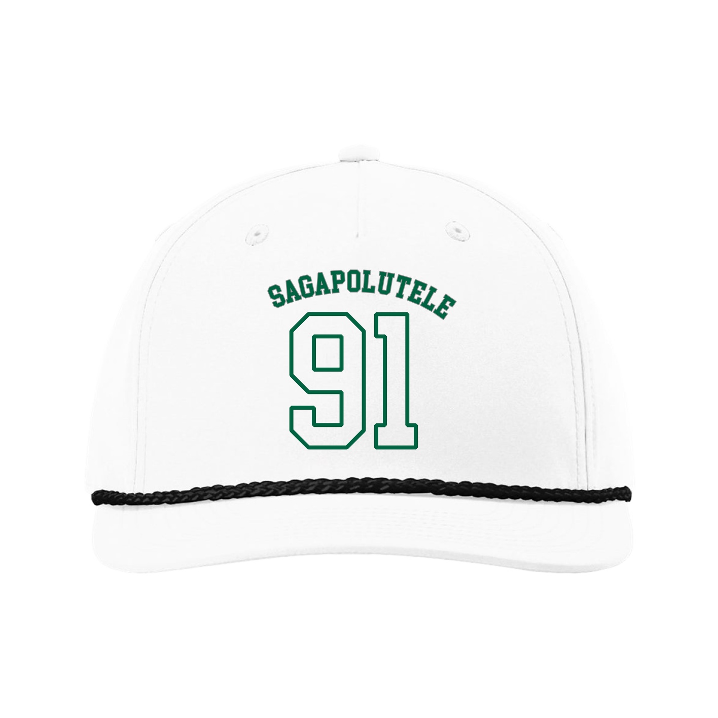 Five-Panel Classic Rope Cap — Shirsey Arch in White