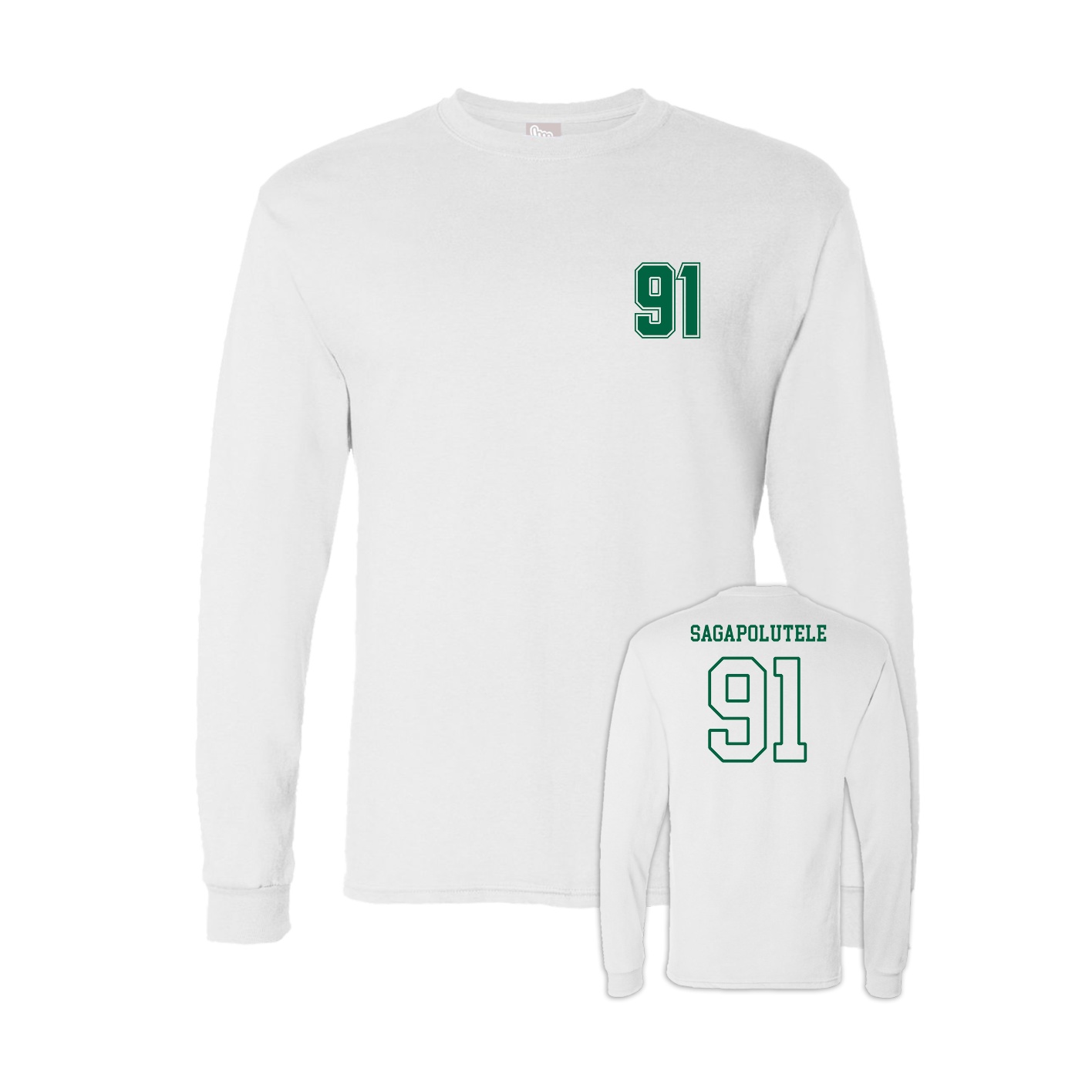 Long Sleeve Tee — Chest Back in White