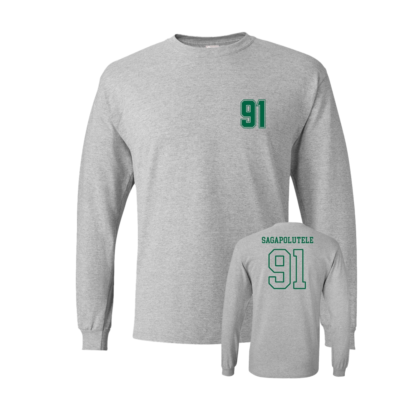 Long Sleeve Tee — Chest Back in Grey
