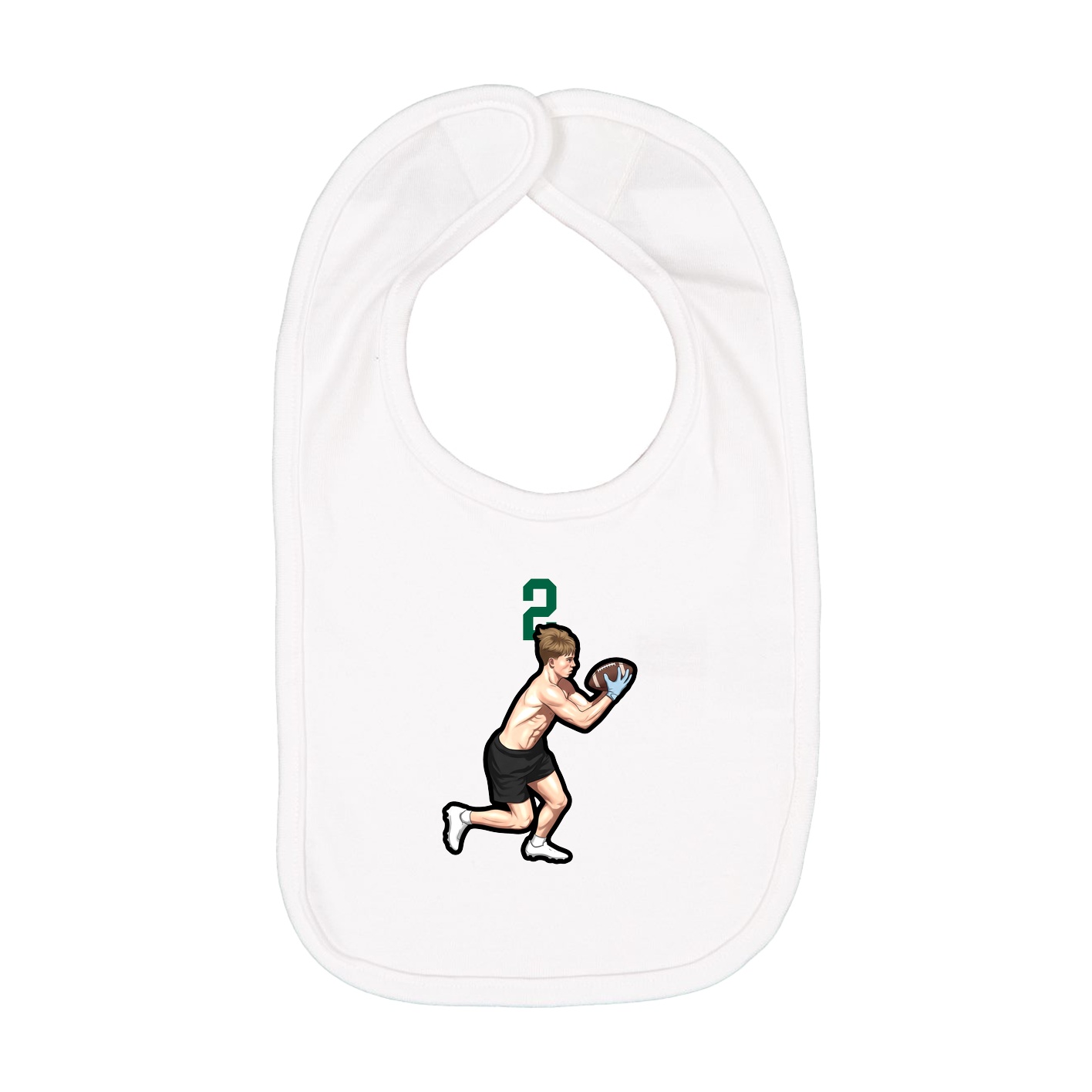 Infant Bib — Number Top in White