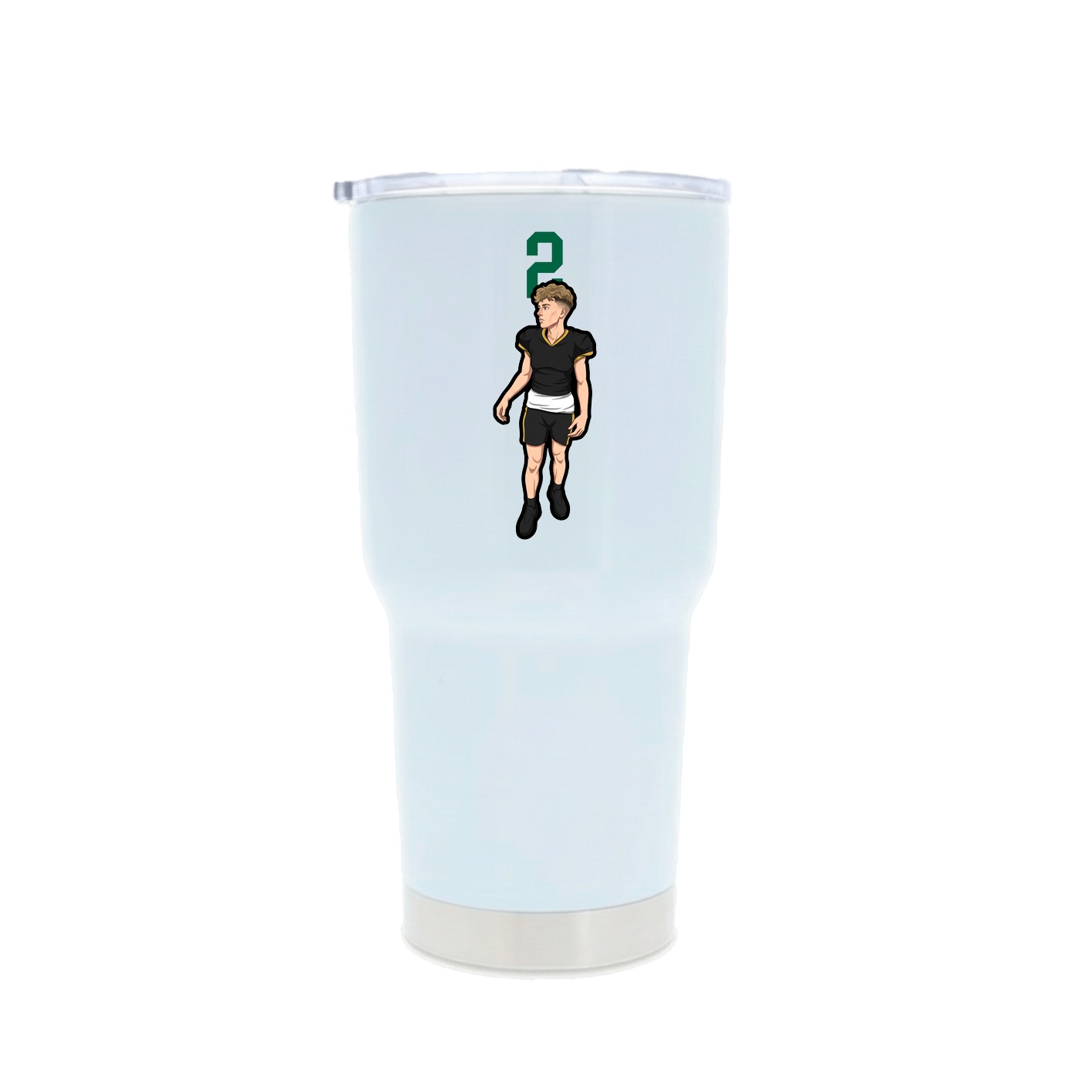 30oz Stainless Steel Tumbler — Number Top in White