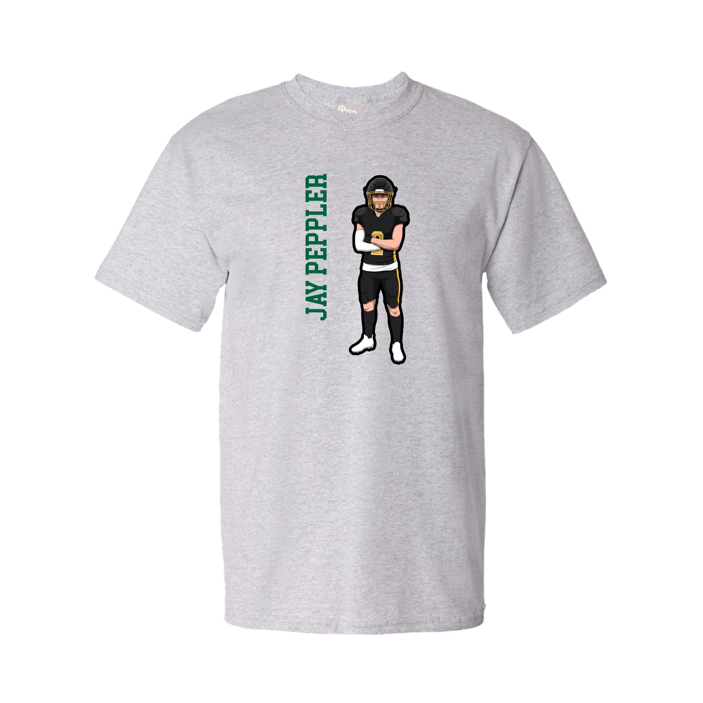 Tee — Name Vertical in Grey