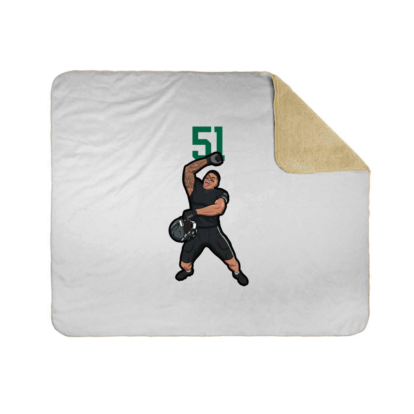 Throw Blanket — Number Top in White