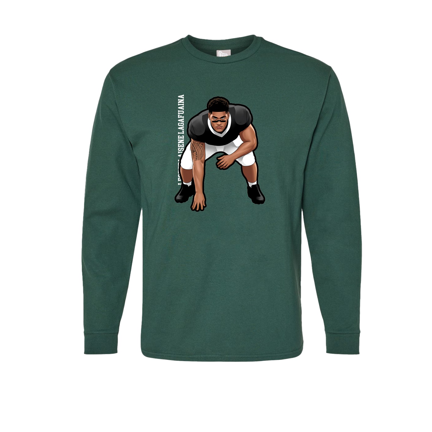 Long Sleeve Tee — Name Vertical in Green