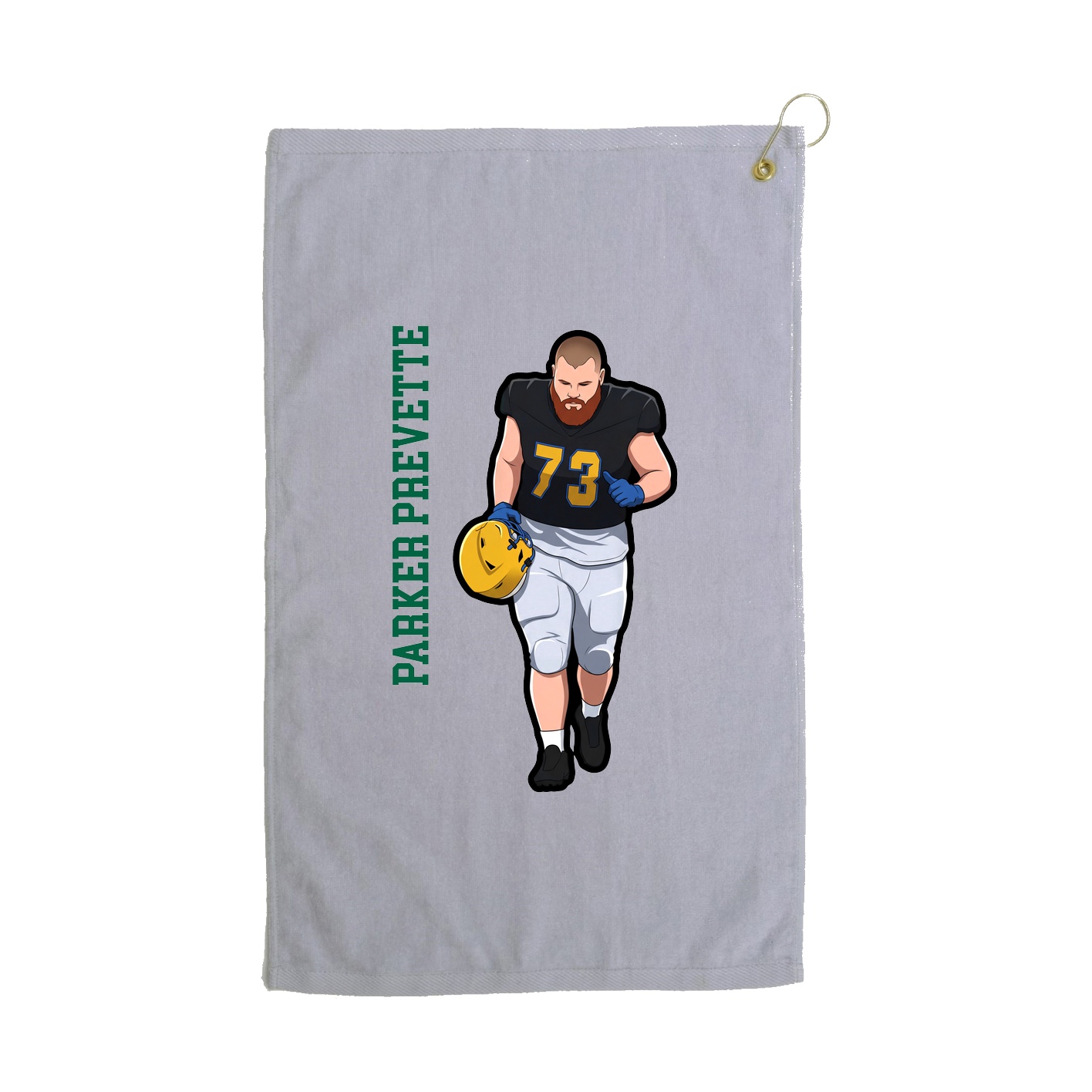 Golf Towel — Name Vertical in Grey