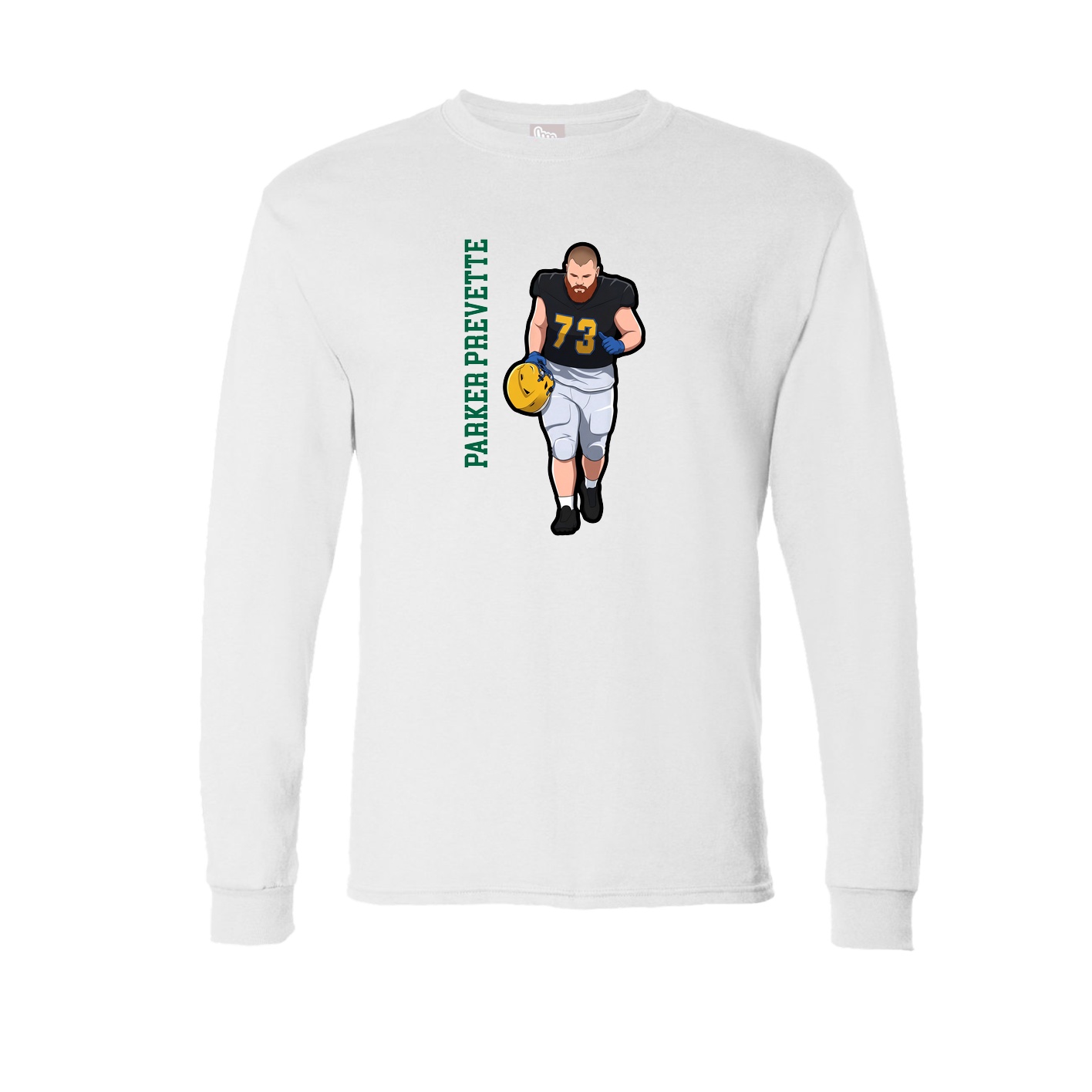 Long Sleeve Tee — Name Vertical in White