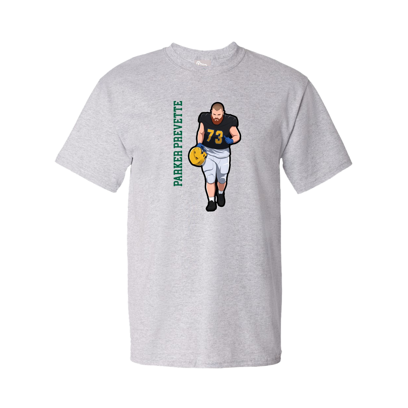 Youth Tee — Name Vertical in Grey