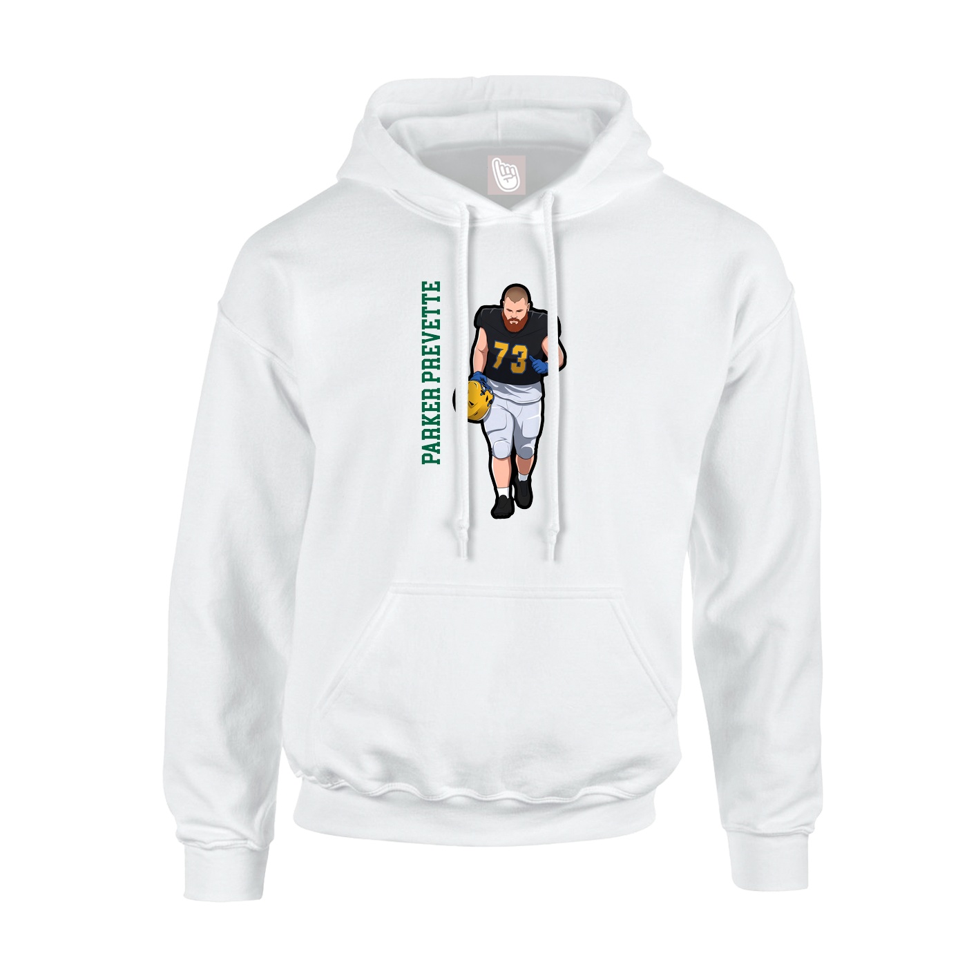 Youth Hoodie — Name Vertical in White
