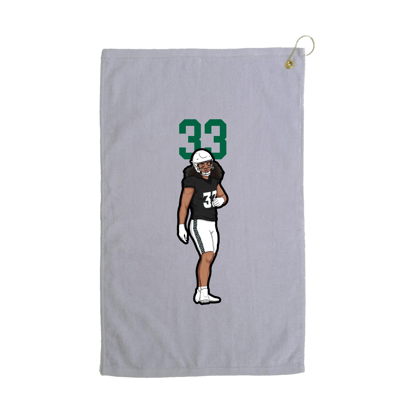 Golf Towel — Number Top in Grey