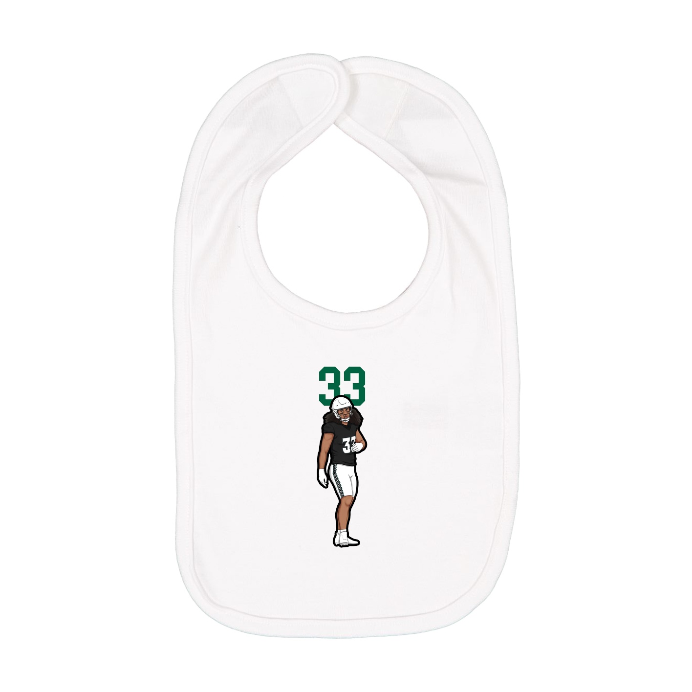 Infant Bib — Number Top in White