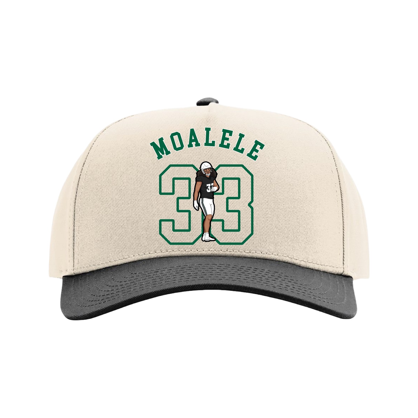 Full Fabric Five-Panel Champ Cap — Shirsey Arch in Cream/Black