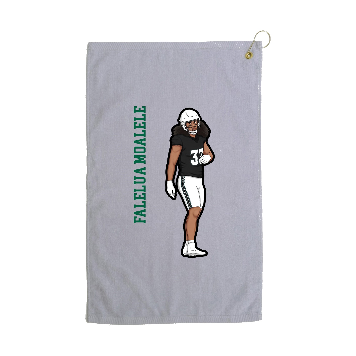 Golf Towel — Name Vertical in Grey