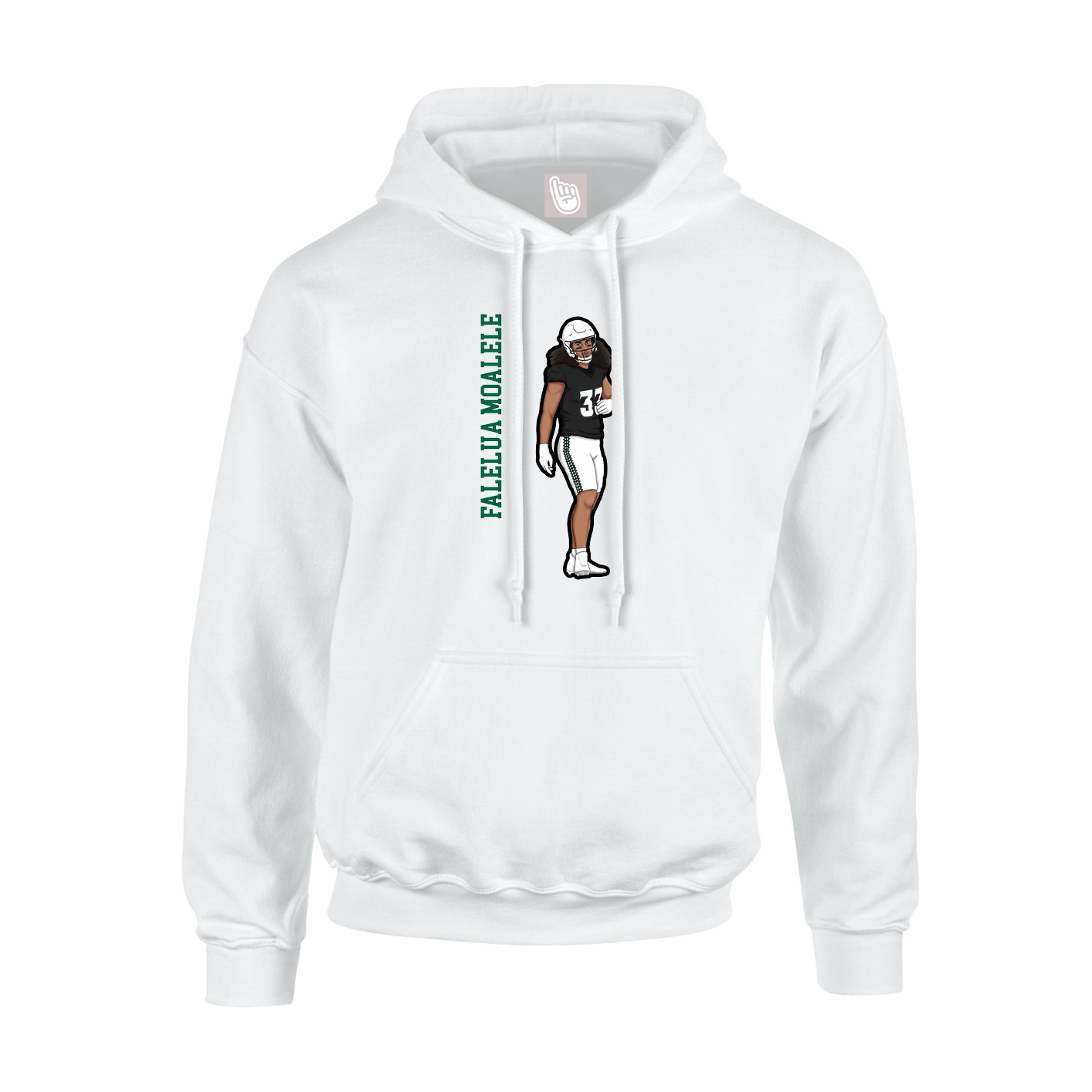 Hoodie — Name Vertical in White
